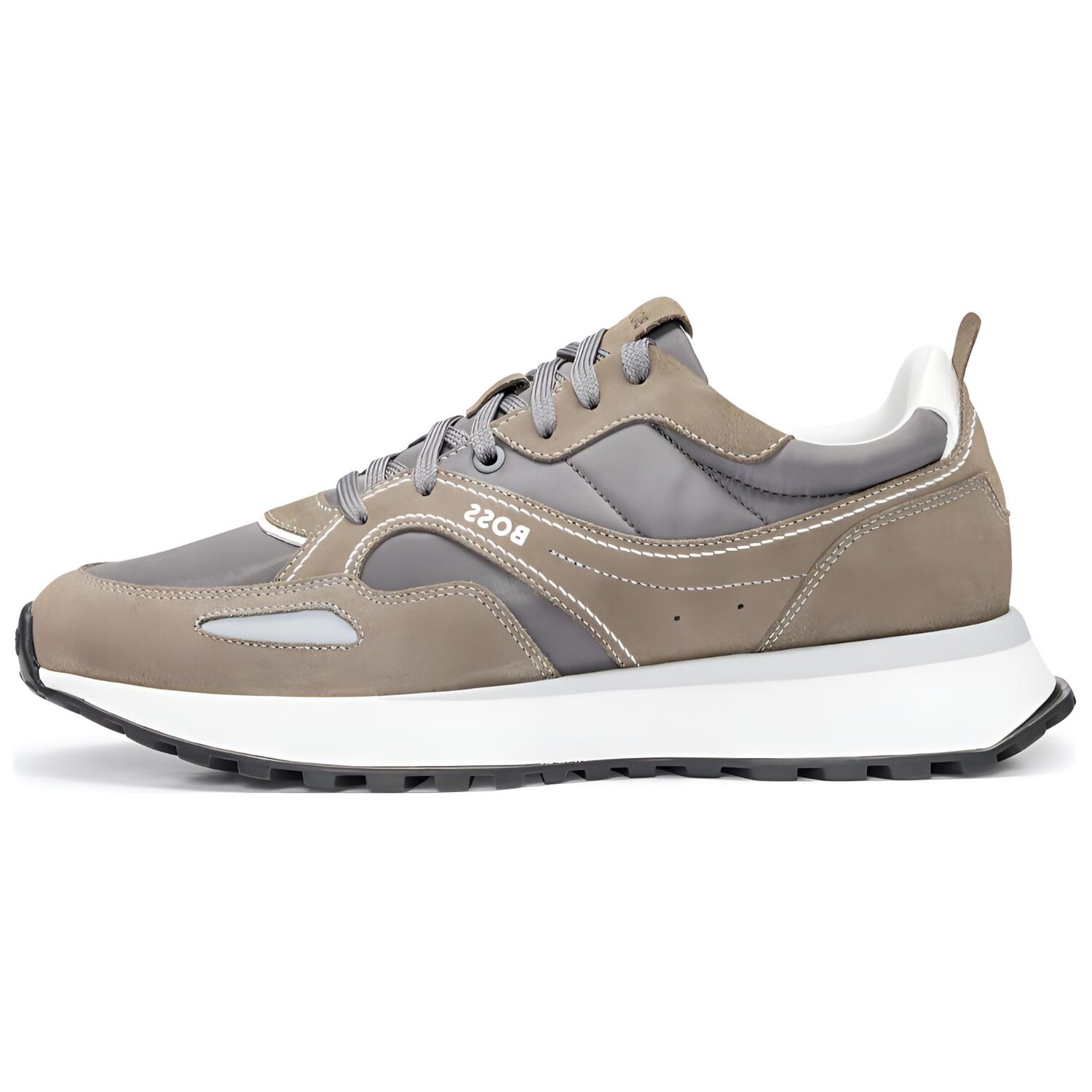 

Кроссовки BOSS Suede-trimmed Sneakers, коричневый