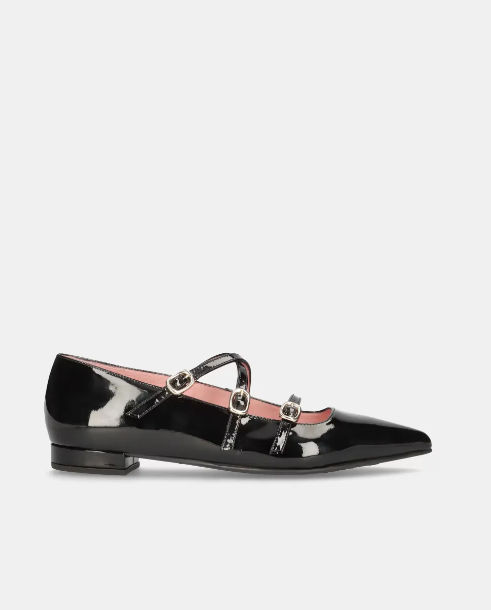 

Женские балетки Clementine из лакированной кожи с регулируемыми бретелями Pretty Ballerinas, черный