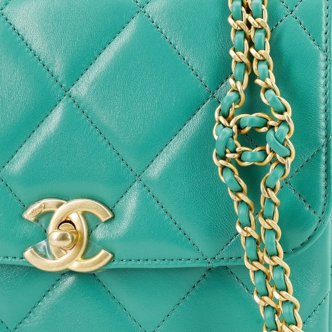 

23P SS Рюкзак из овчины Женский Зеленый CHANEL