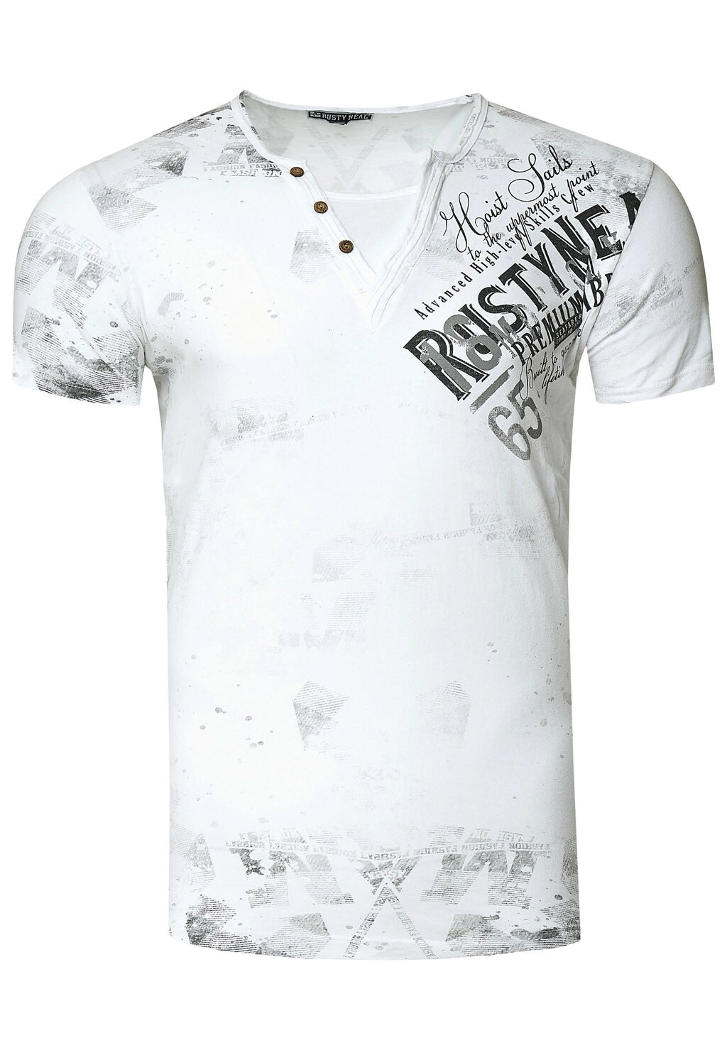 

Футболка с принтом IM USED LOOK MIT V-NECK Rusty Neal, цвет weiß