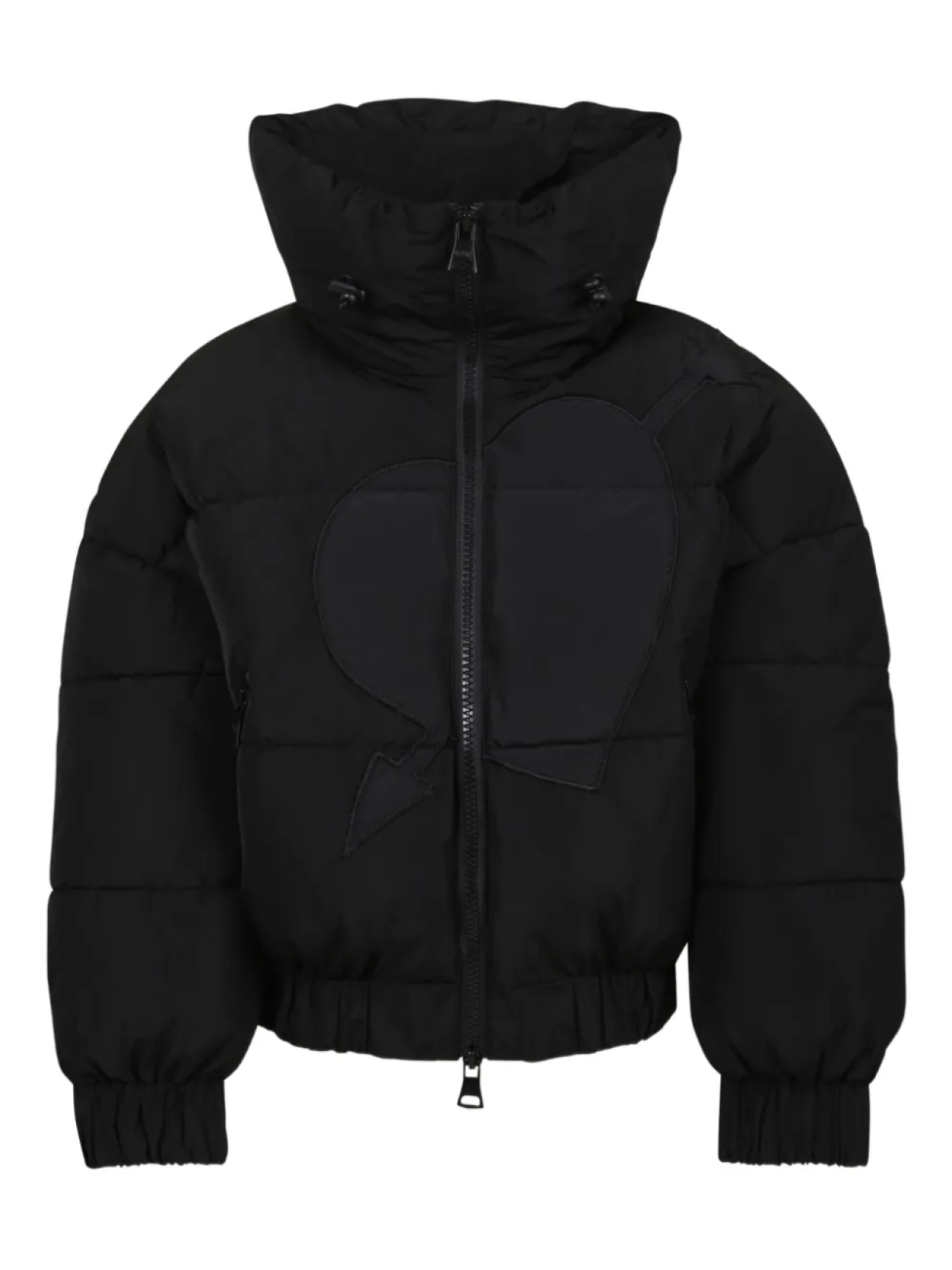 

Детская стеганая куртка с аппликацией в виде сердца MSGM Kids, черный