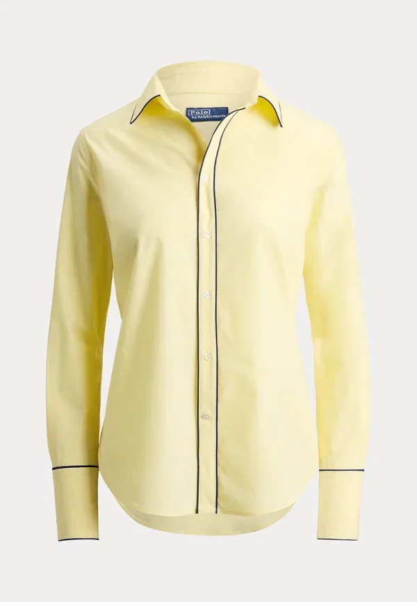 Рубашка-поло Slim Fit Stretch Cotton Button Down Polo Ralph Lauren, канареечно-желтый — фото 4