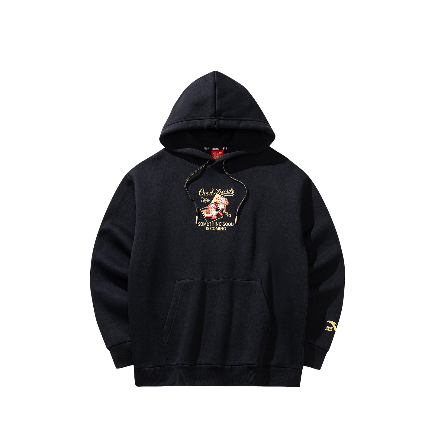 

Anta Мужская базовая черная толстовка "Good Things Will Happen", Черный, Anta Мужская базовая черная толстовка "Good Things Will Happen"