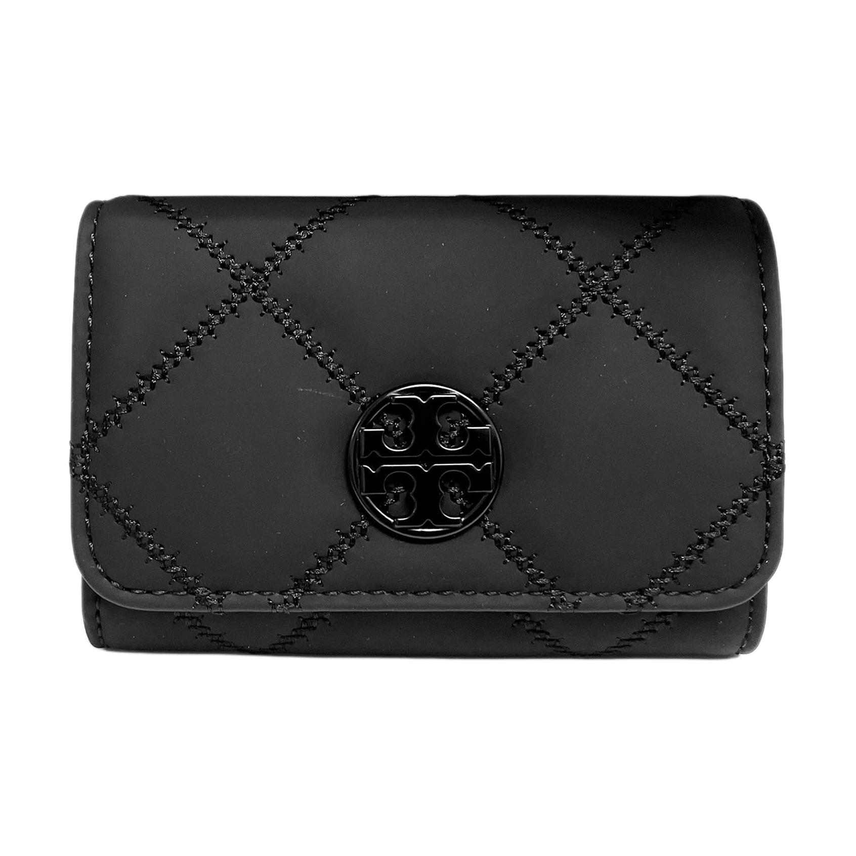 

Кожаный кардхолдер женский черный TORY BURCH