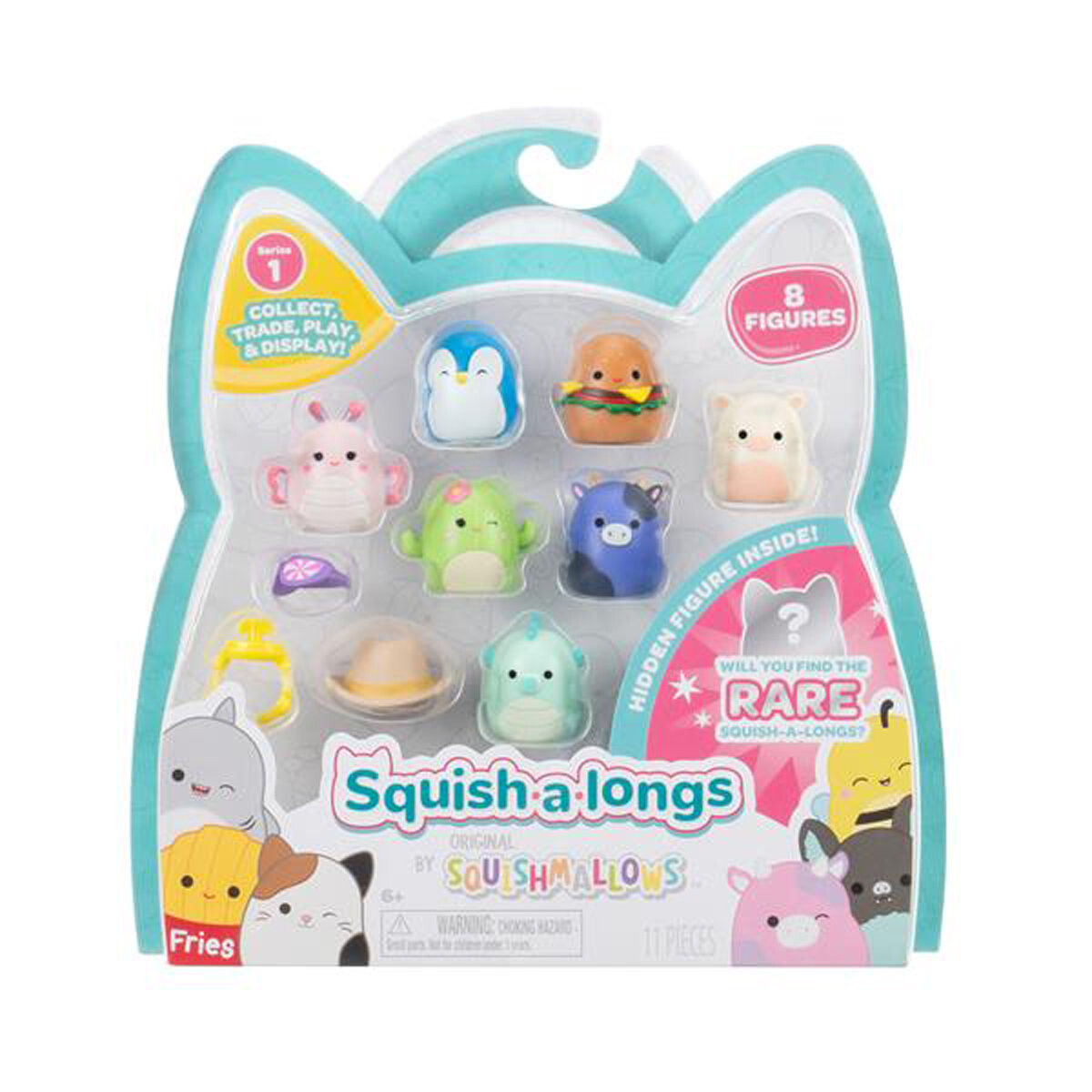 

Набор из 8 фигурок Squish A Longs Squishmallows с аксессуарами «Гамбургер» Jazwares