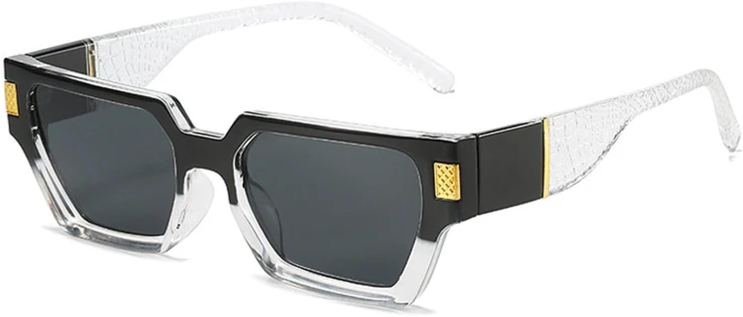 

Модные классические солнцезащитные очки с маленькими заклепками для женщин и мужчин, винтажные, стильные, для вождения и путешествий, с защитой от УФ-излучения UV400 TKKTLLT, Clear Gray