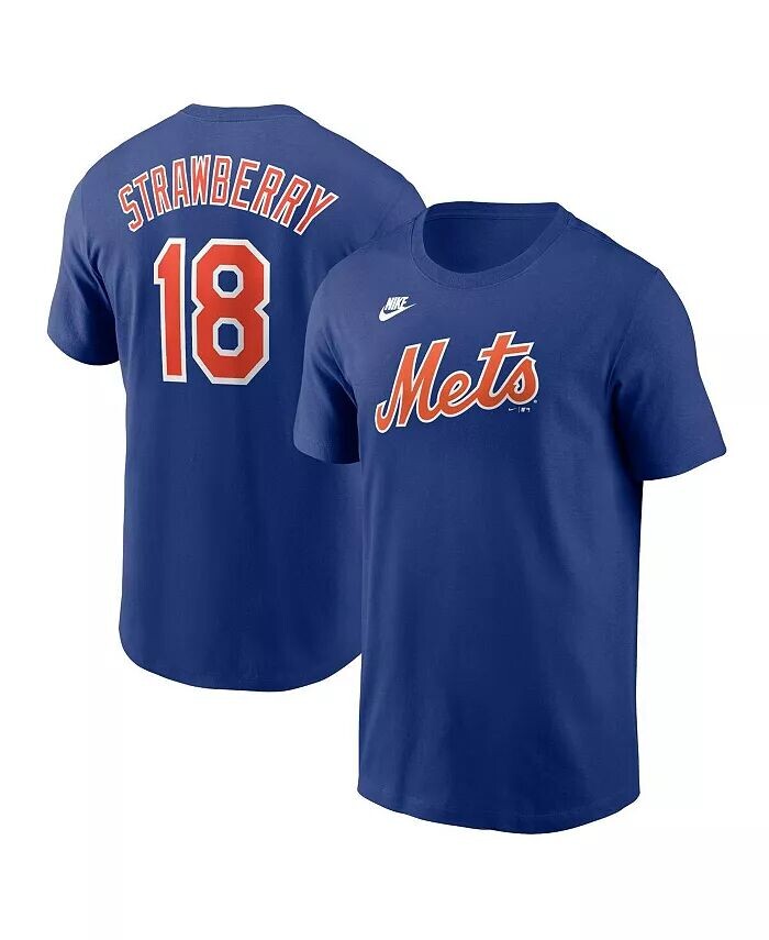 

Мужская футболка с именем и номером Darryl Strawberry Royal New York Mets Fuse Nike, синий