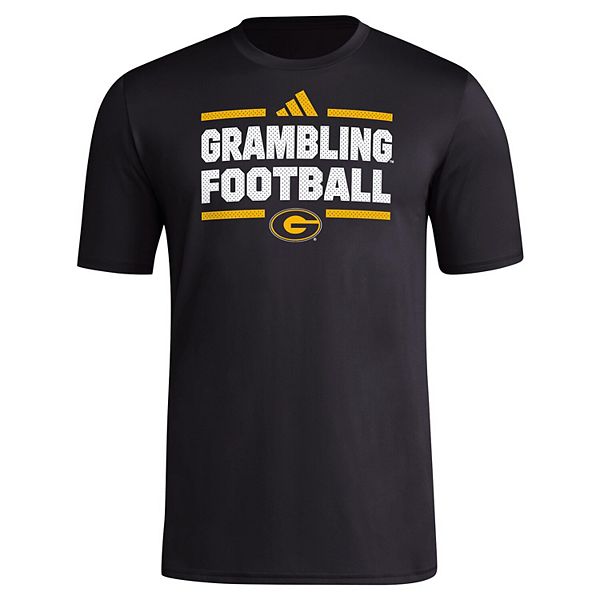 Мужская черная футболка Grambling Tigers Locker Football Pre-Game Aeroready Adidas — фото 3