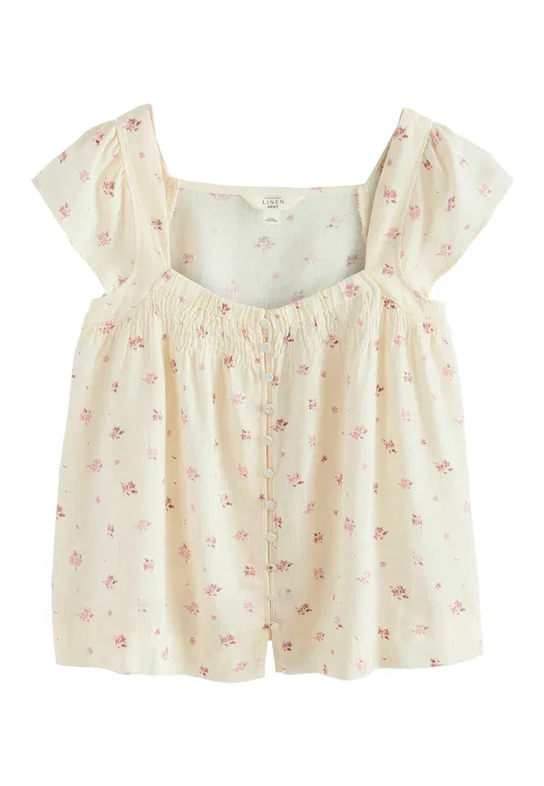 Блуза свободного кроя Next, cream ditsy floral print, кремовый цветочный принт