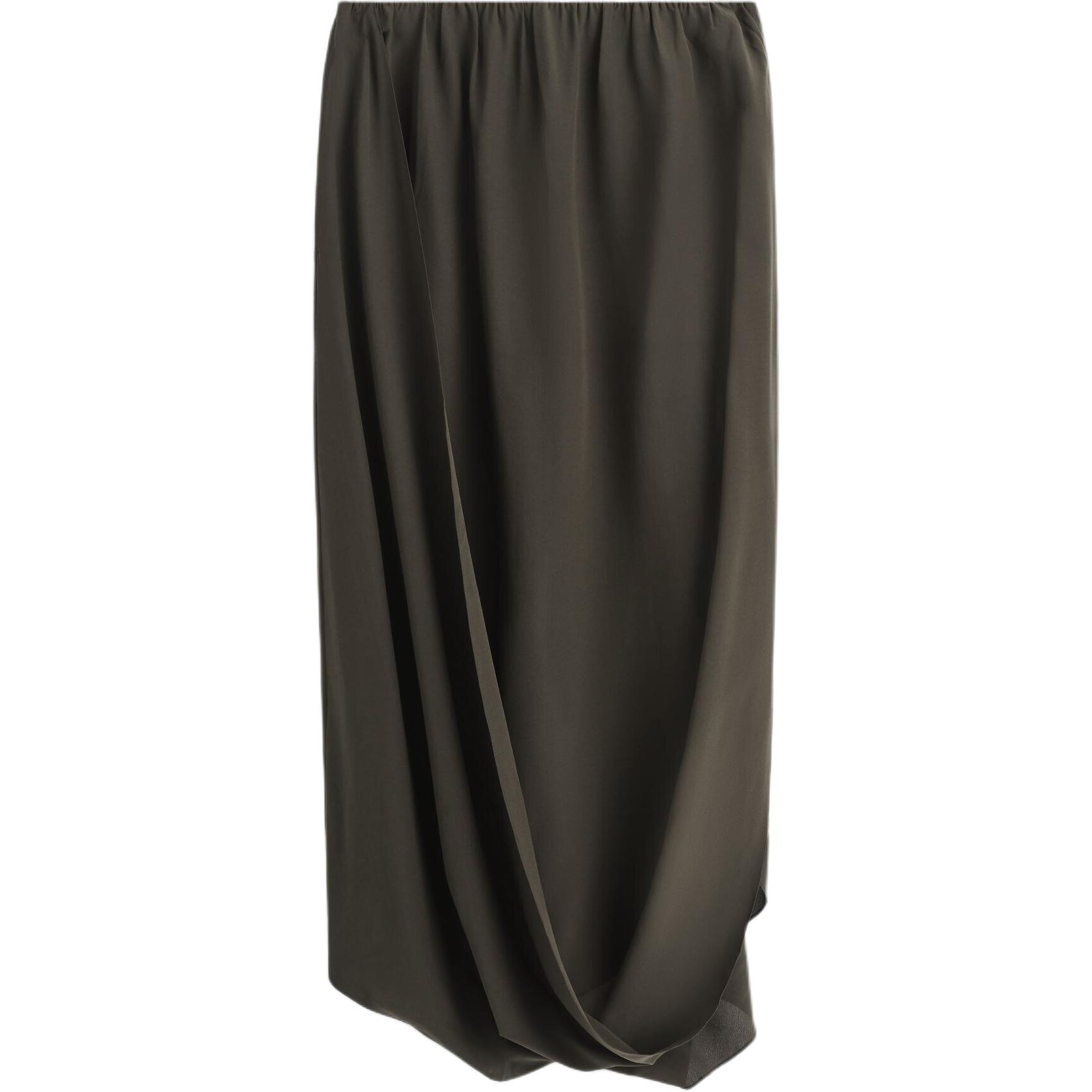 

COS Повседневная длинная юбка для женщин темно-коричневая зеленая