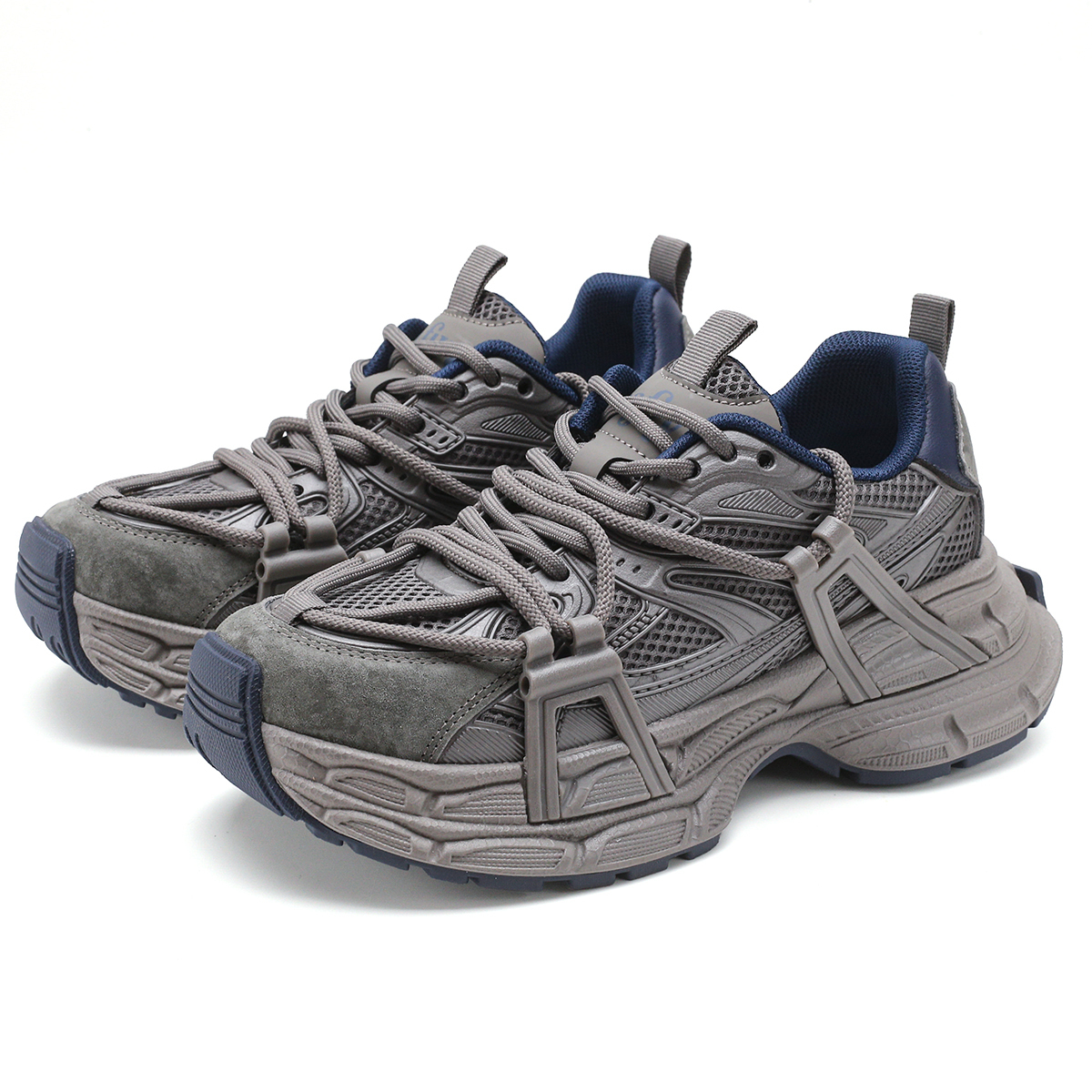 

SAFIYA Низкие массивные кроссовки унисекс серо-голубые, цвет Gray/Blue