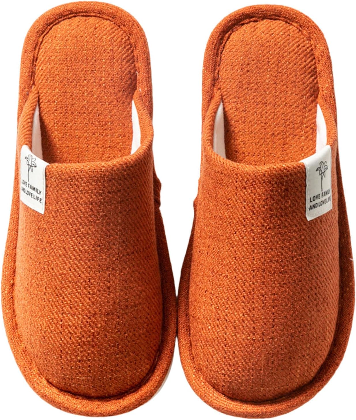 

Зимние льняные тапочки Дышащие домашние нескользящие удобные для женщин и мужчин для дома и отеля Generic, оранжевый