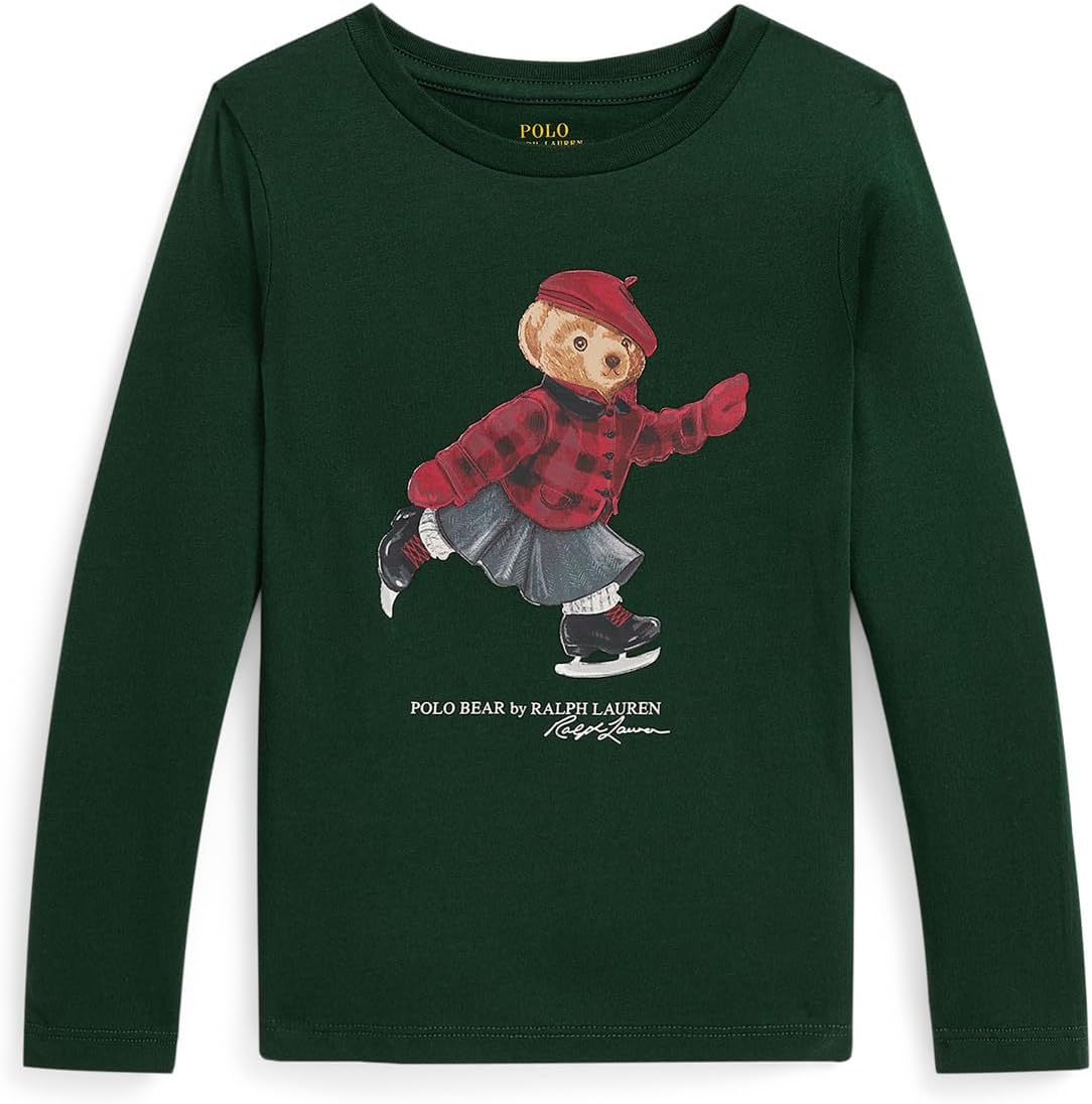 

Футболка Polo Bear из хлопка с длинным рукавом Polo Ralph Lauren Kids, Northwest Pine