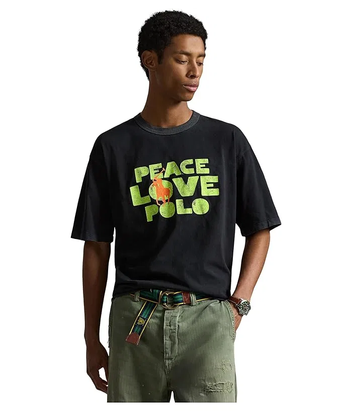 Футболка Classic Fit Peace Love Polo Polo Ralph Lauren, Polo Black