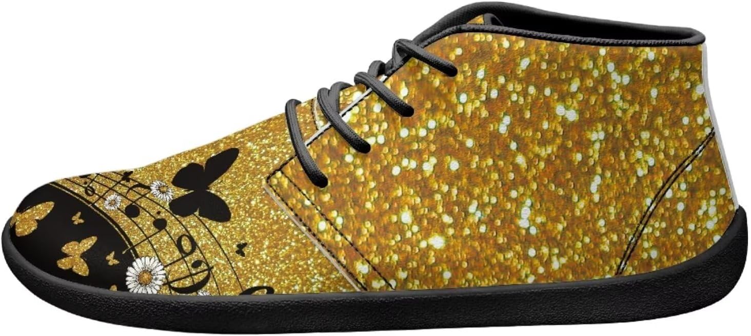 

Кроссовки с принтом бабочки для ходьбы Легкие кроссовки для прогулок, тенниса, походов и работы на щиколотку для мужчин и женщин Ecaestolph, золотой