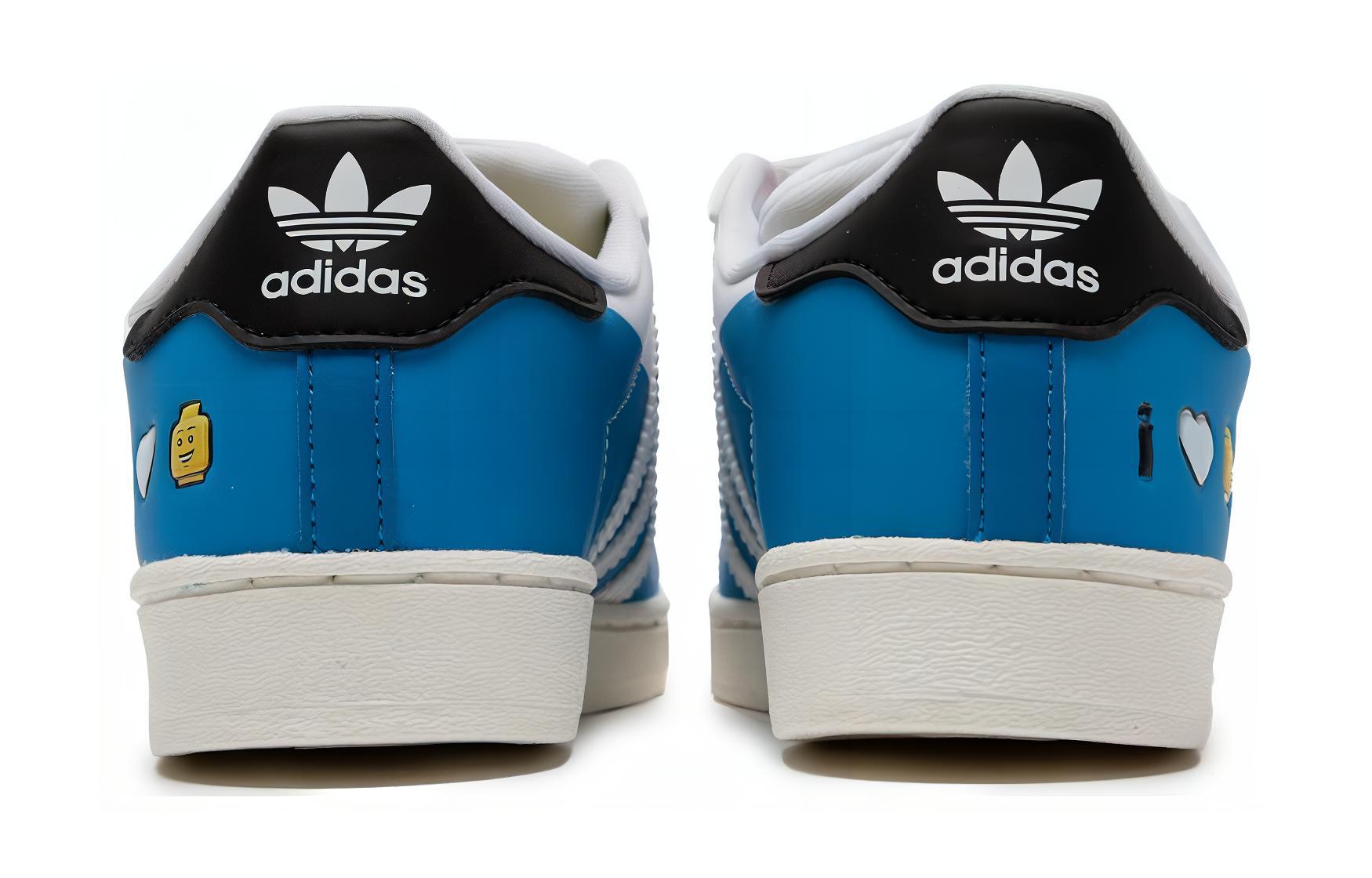 Adidas Originals SUPERSTAR Cf C Прочные Дышащие Низкие Детские Скейтбординг Кроссовки Белый Синий — фото 4