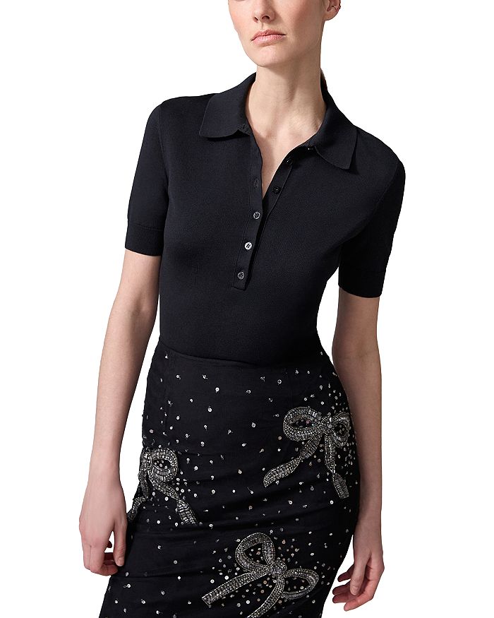 

Поло с коротким рукавом Carolina Herrera, черный