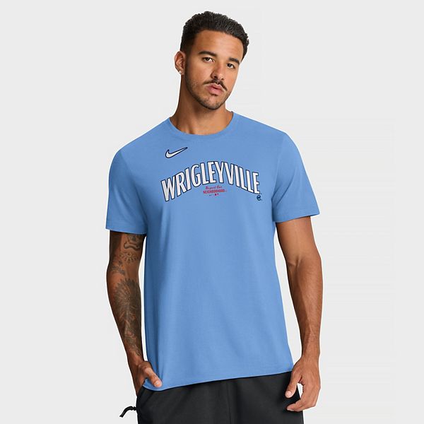 Футболка Chicago Cubs City Connect с большим логотипом, светло-голубая Nike — фото 2