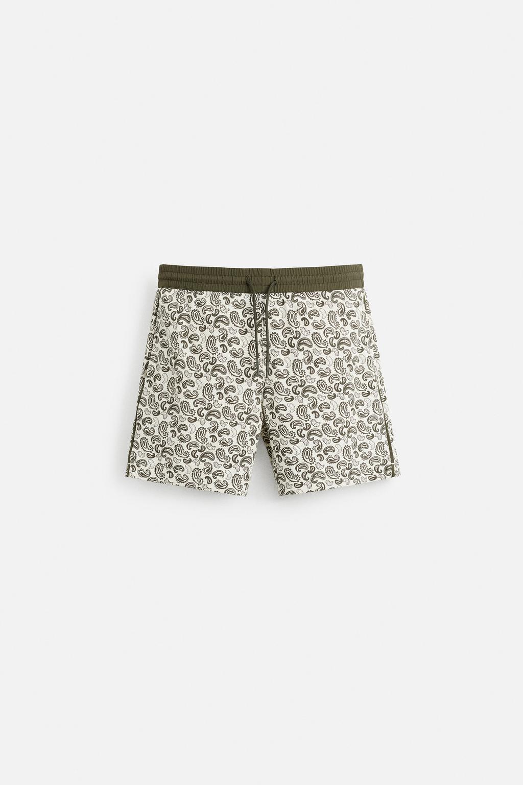 

Длинные плавки с принтом пейсли ZARA, экрю