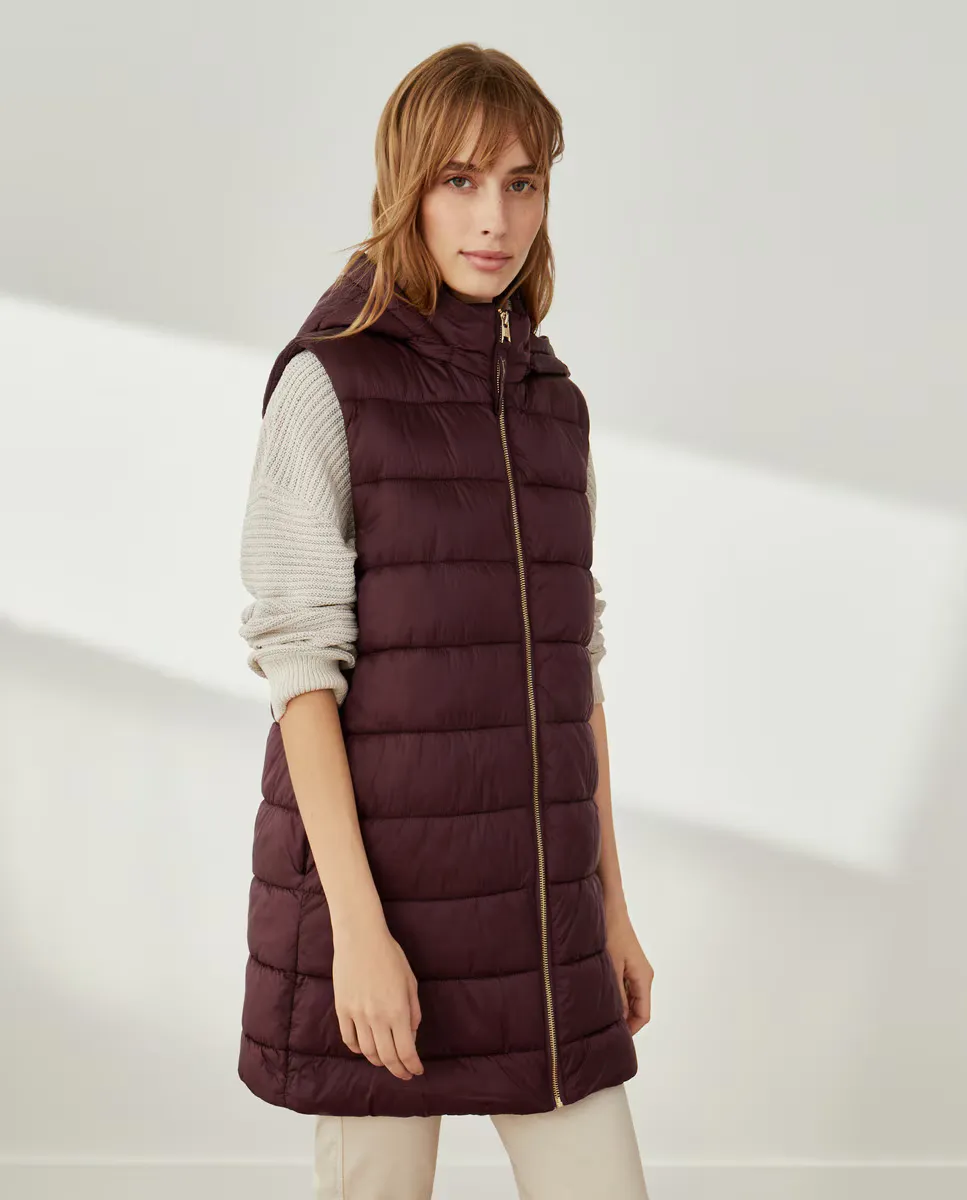 

Длинный утепленный жилет для женщин Southern Cotton, бордовый
