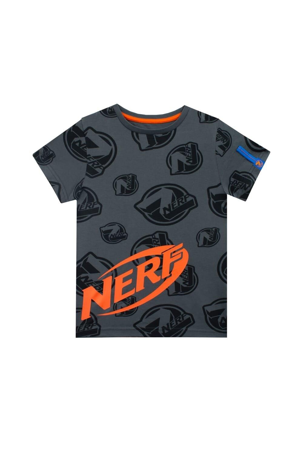 

Футболка с принтом по всей поверхности Nerf, серый