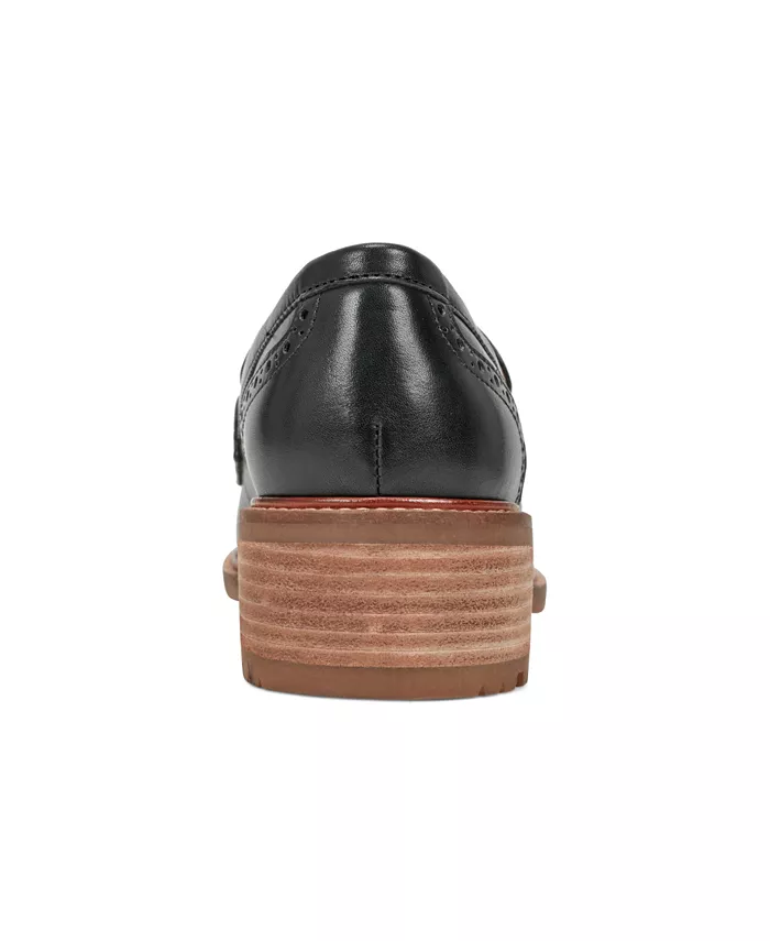 Женские лоферы Lindy Block Heel Slip-On Penny на устойчивом каблуке Earth, черный — фото 4