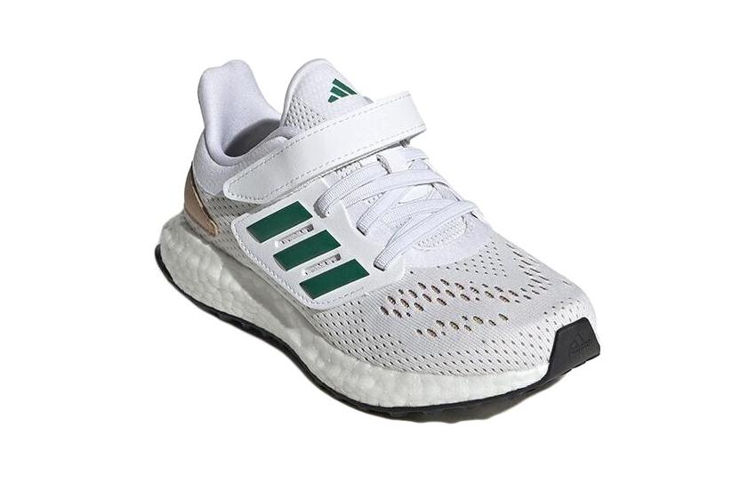 Кроссовки для бега Pureboost 22 с низким верхом, устойчивые к истиранию, для детей от 3 до 7 лет Adidas, белый/зеленый — фото 3