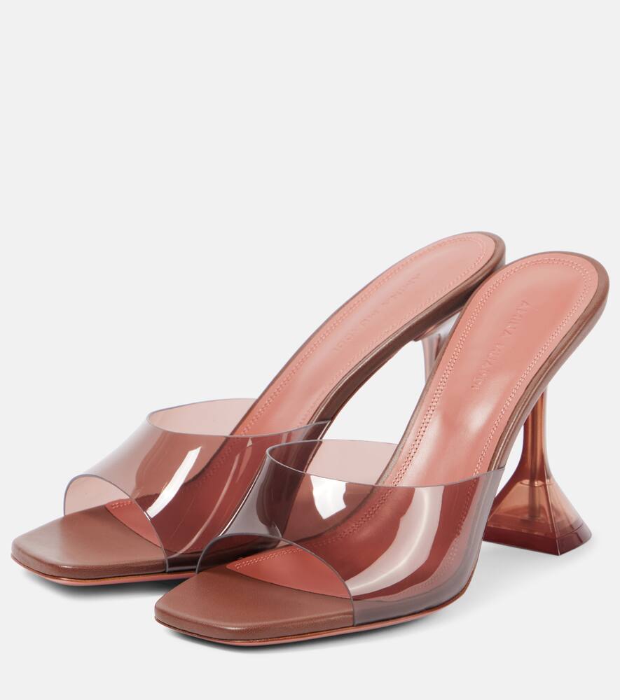 Туфли-мюли Lupita Glass 95 PVC Amina Muaddi, Mocha — фото 4