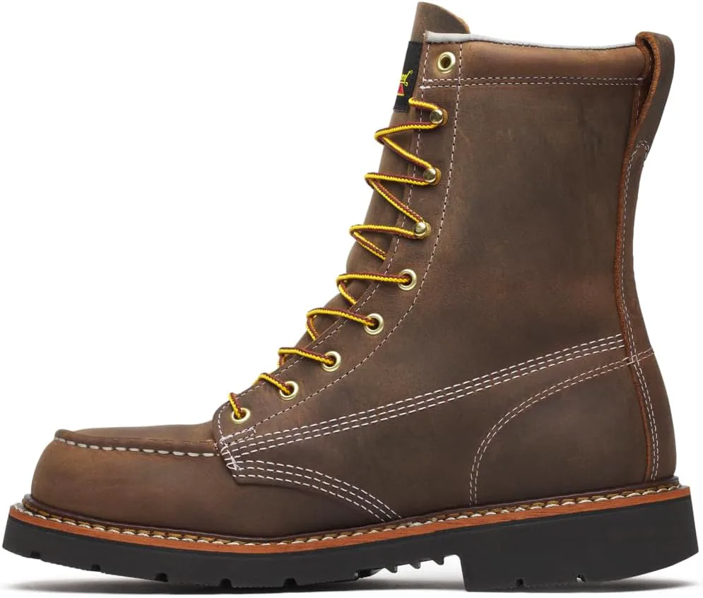 Ботинки Thorogood 8” Moc Toe для мужчин, промышленные и строительные ботинки, прочная кожа, противоскользящая подошва, удобная посадка, черный — фото 4