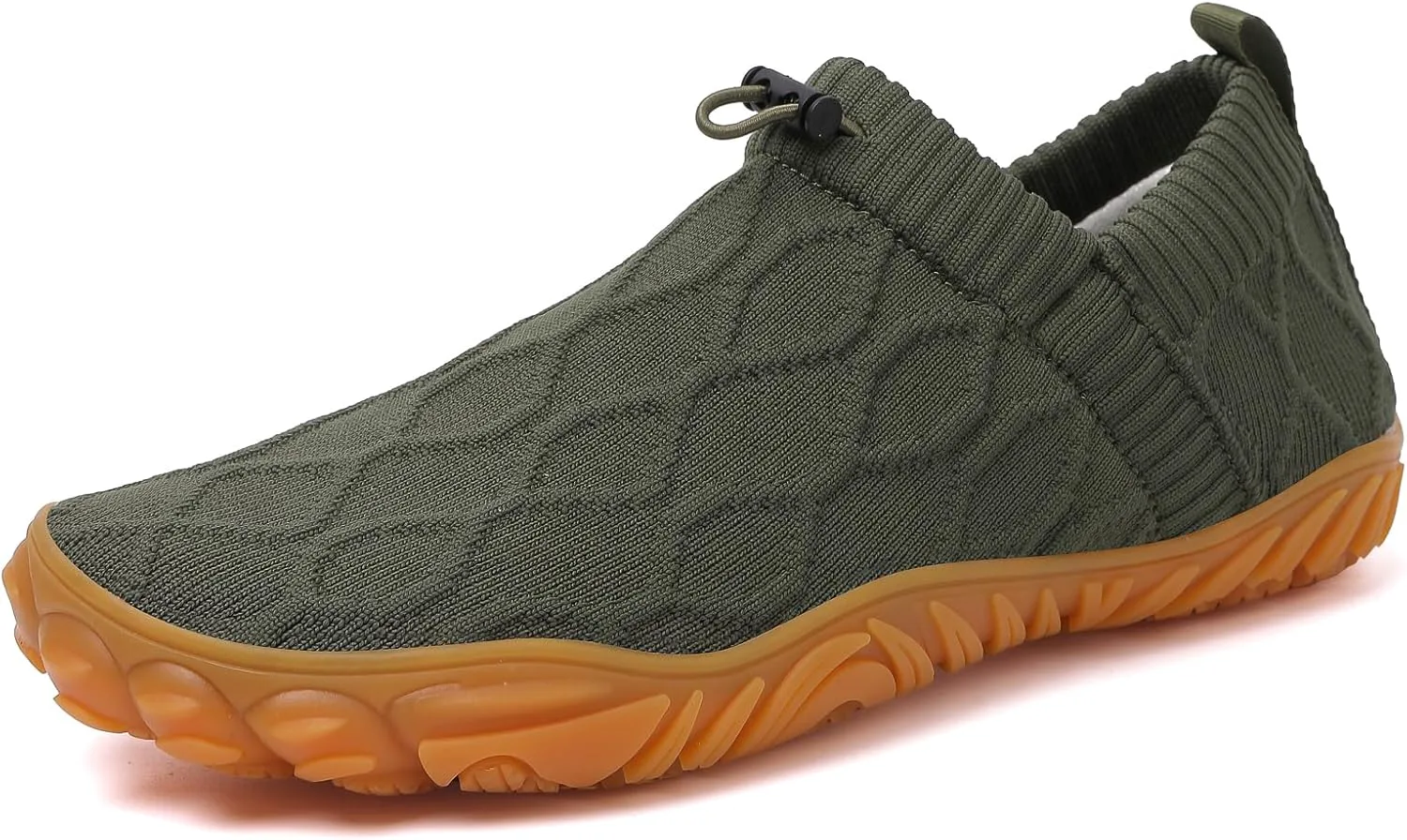 

Мужские кроссовки Tongzone с широкой носочной частью, слипоны для бега, трейлраннинга и ходьбы, с нулевым перепадом подошвы, зеленый