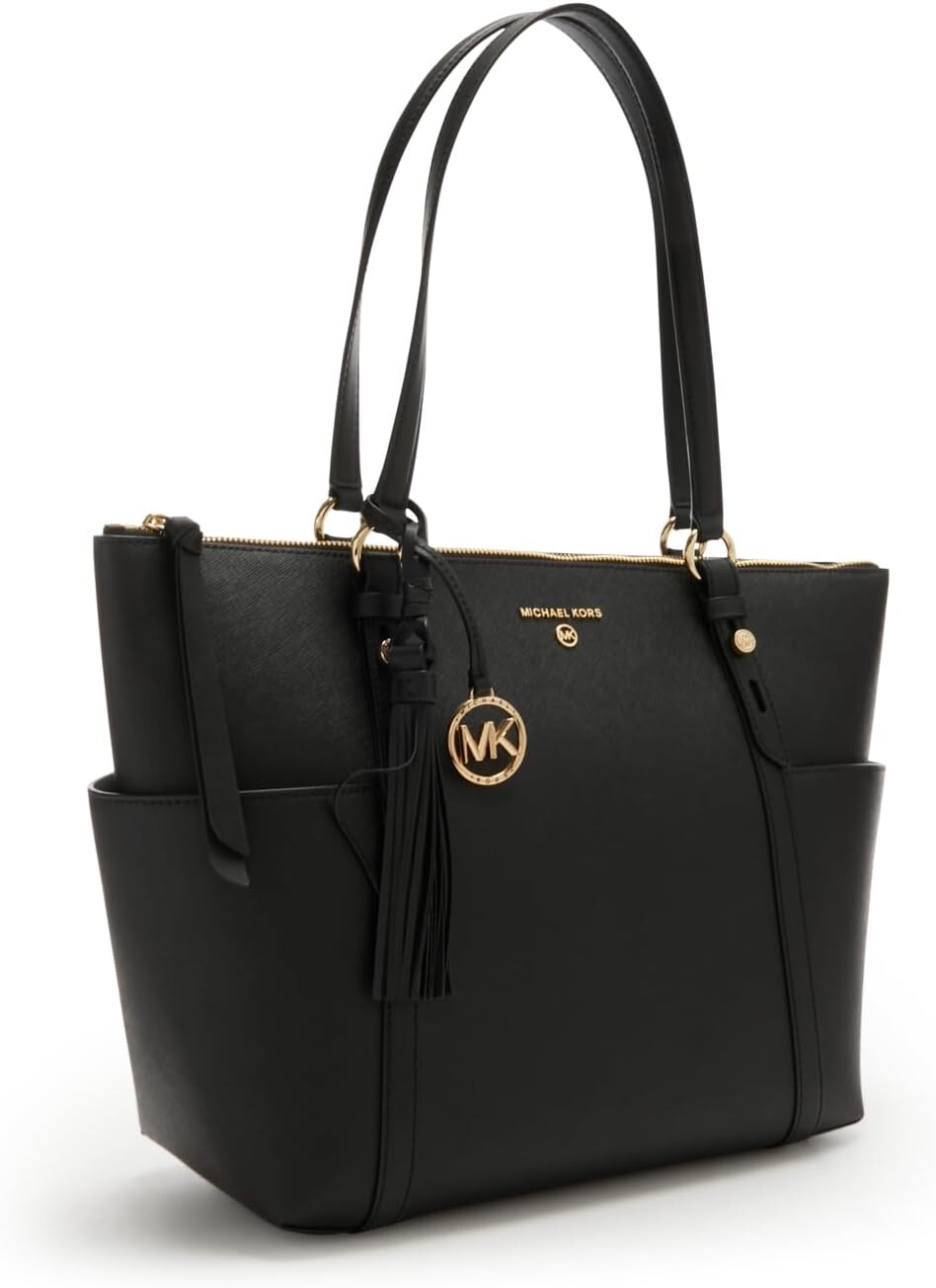 

Большая сумка-тоут на молнии Michael Kors Sullivan, черный, один размер