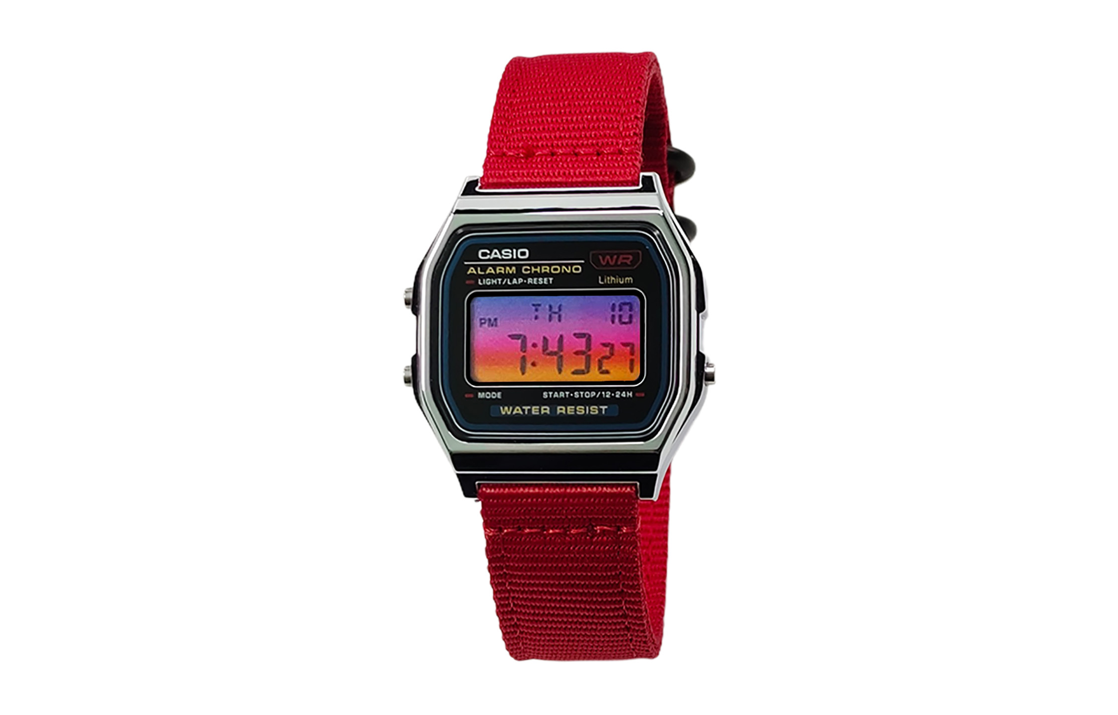 

CASIO Мужские часы Retrofit Series с кварцевым механизмом и нейлоновым ремешком, черный циферблат