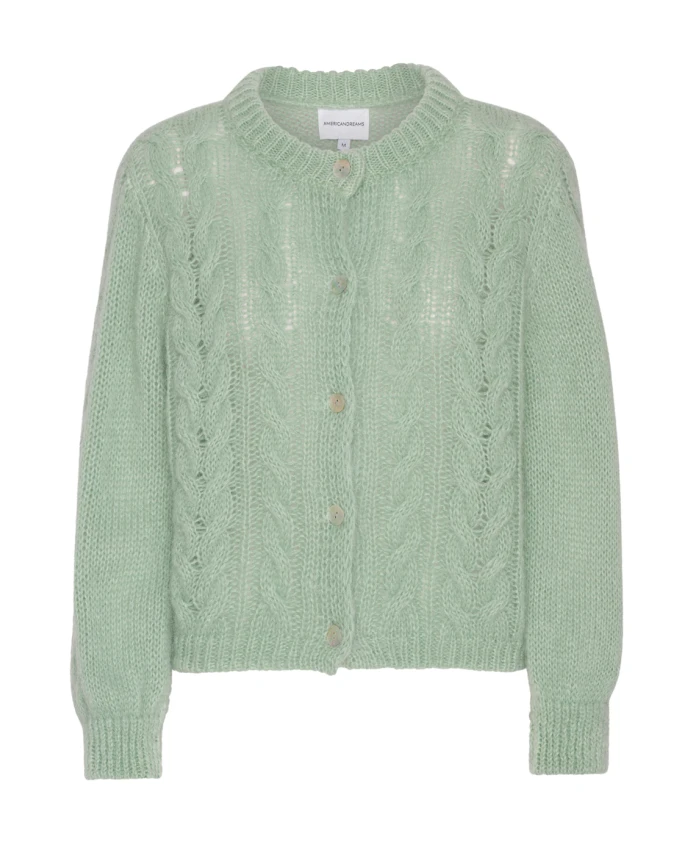 

Вязаный кардиган Frankie с узором из кос Americandreams, зеленый