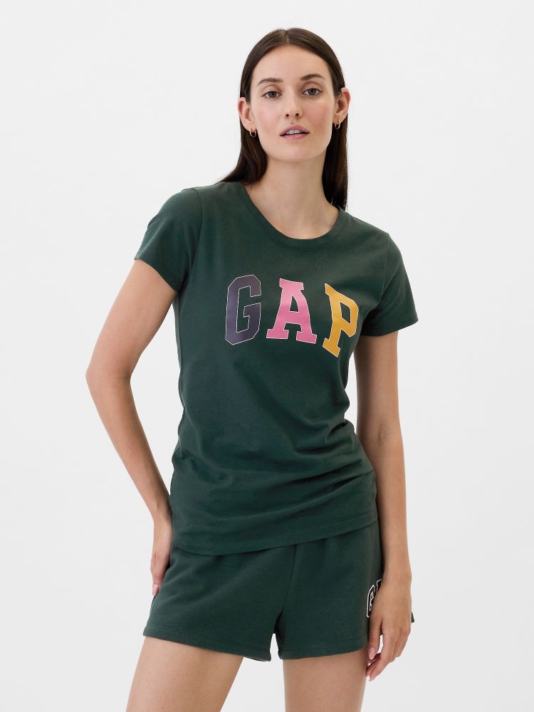 

Хлопковая футболка с логотипом Gap, зеленый