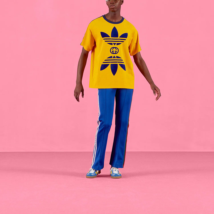 Футболка Gucci x adidas Cotton Jersey T-Shirt, желтый — фото 3