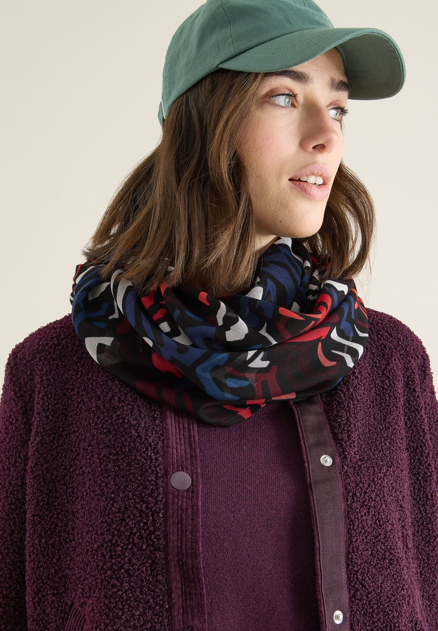 

Шарф Cecil GEMUSTERTER LOOP, Schwarz/Black