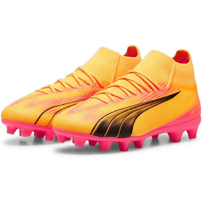 Футбольные бутсы для газона Ultra Pro FG/AG JR Puma, цвет sun stream-puma black-sunset g — фото 3