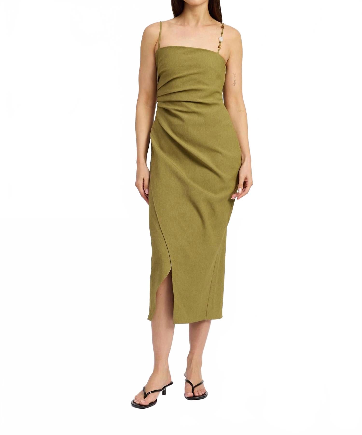 

Линкс плиссированное платье в оливковом En Saison