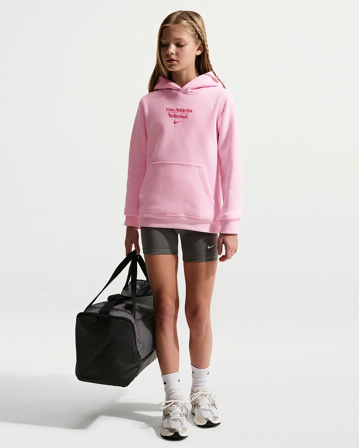 Детская толстовка Nike Volleyball Pullover Hoodie, Pink Foam/Pink — фото 4