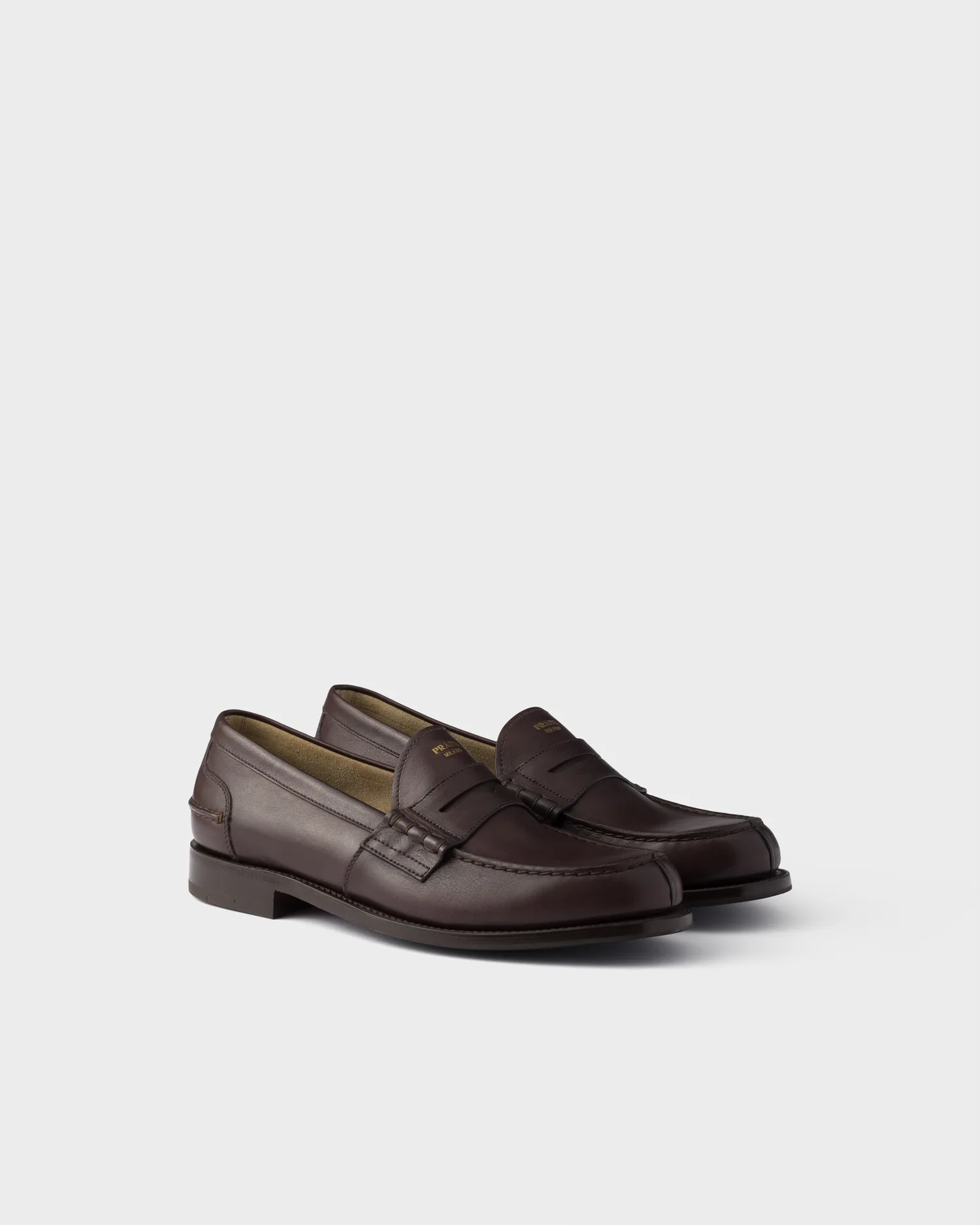 Кожаные лоферы Prada, коричневый