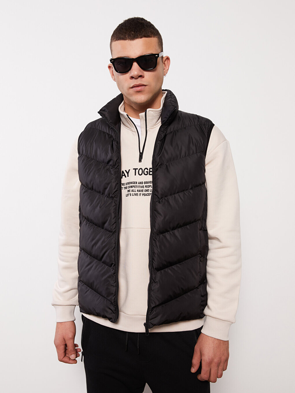 

Мужской жилет-пуховик со стандартным воротником-стойкой XSIDE, новый черный