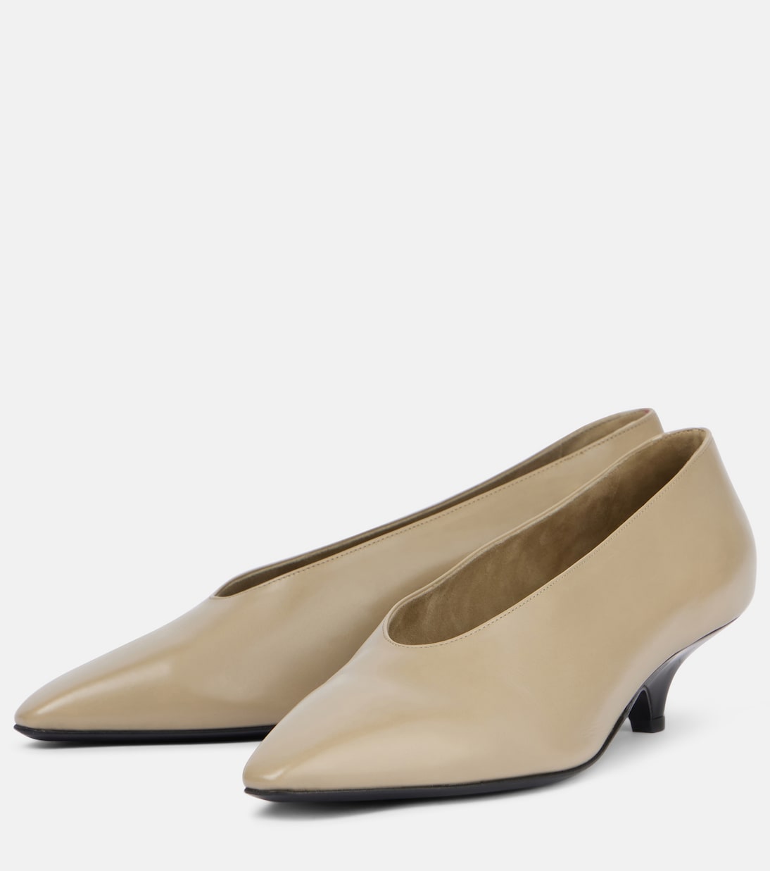 Туфли-лодочки Rebecca из кожи Loro Piana, Dried Taragon — фото 4
