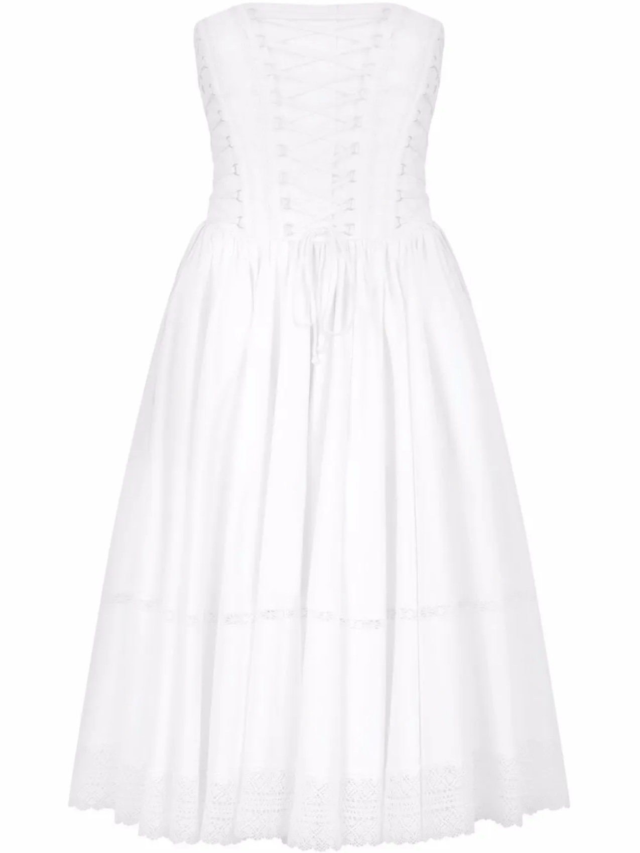 

Dolce & Gabbana габардиновое платье миди, белый