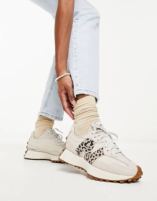 

Кроссовки New Balance 327 в белом и леопардовом цвете, Коричневый, Кроссовки New Balance 327 в белом и леопардовом цвете