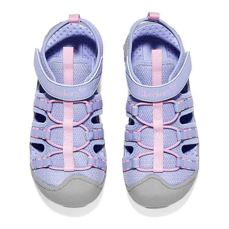 Детские сандалии SKECHERS GIRLS с противоскользящим покрытием и износостойким низким верхом Skechers Kids, фиолетовый/розовый — фото 4
