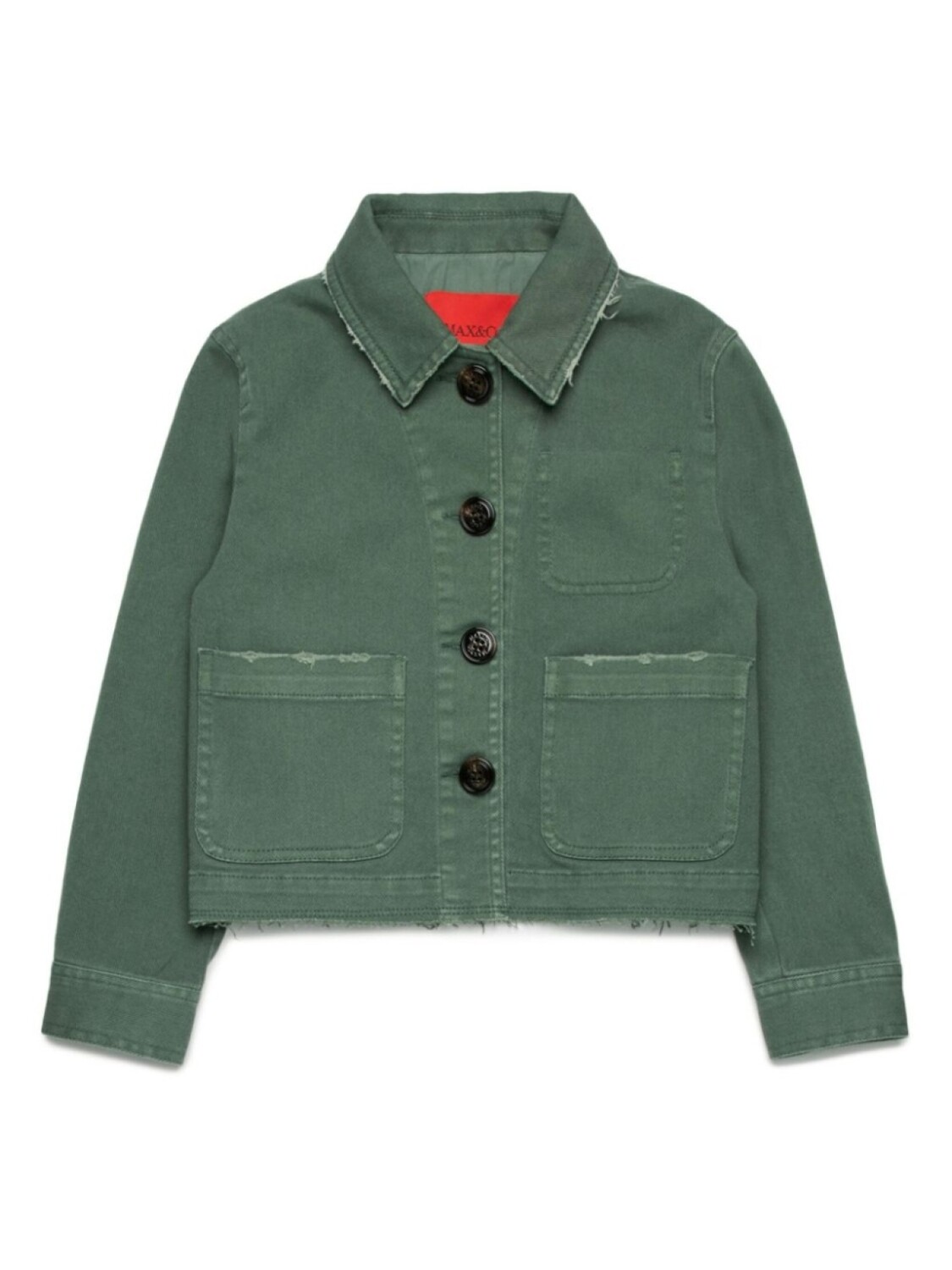 

MAX&Co. Kids куртка с эффектом потертости, зеленый