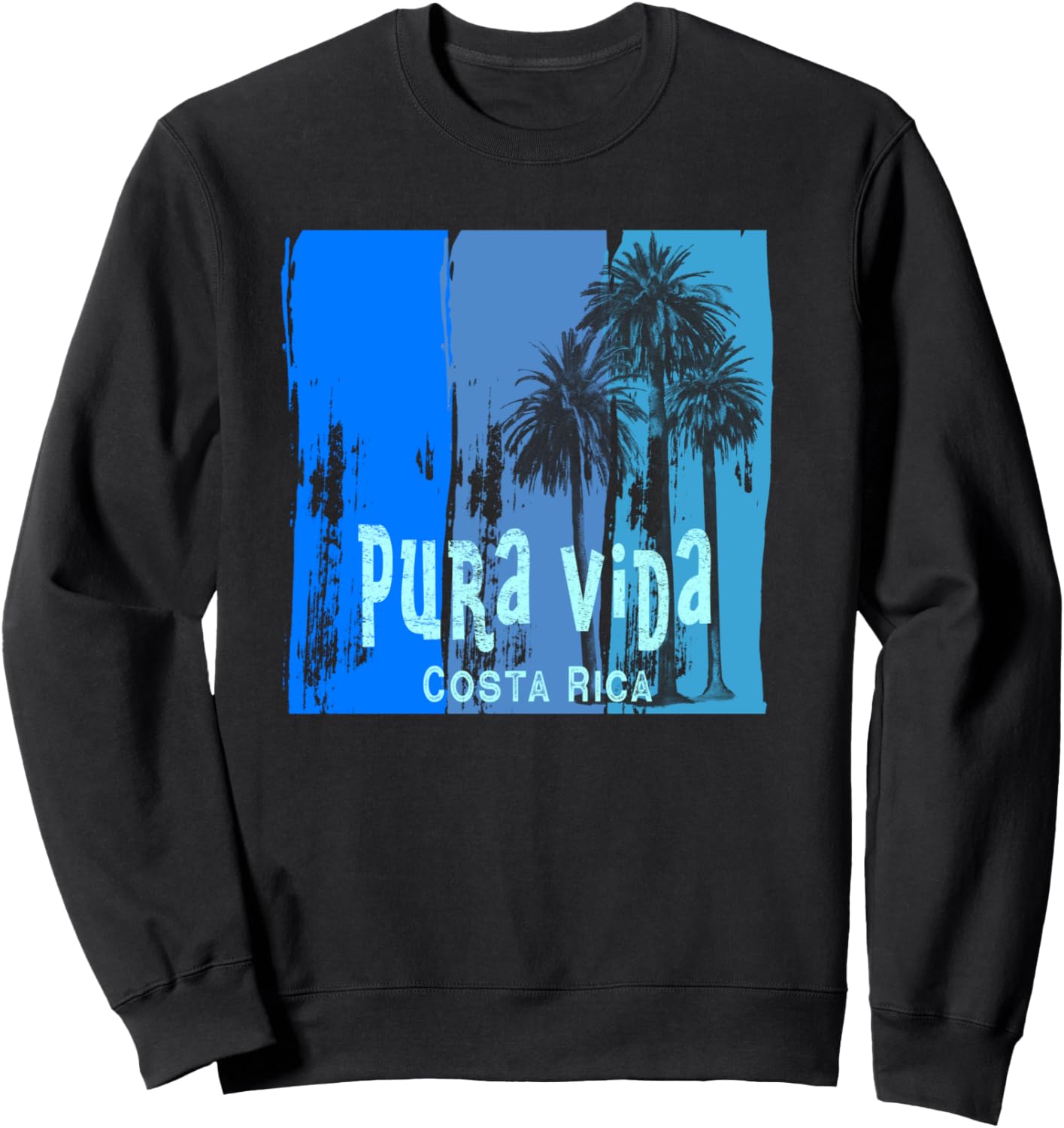 

Толстовка Costa Rica Pura Vida Blue Retro с изображением пальмы Pura Vida Tropicaltees, черный