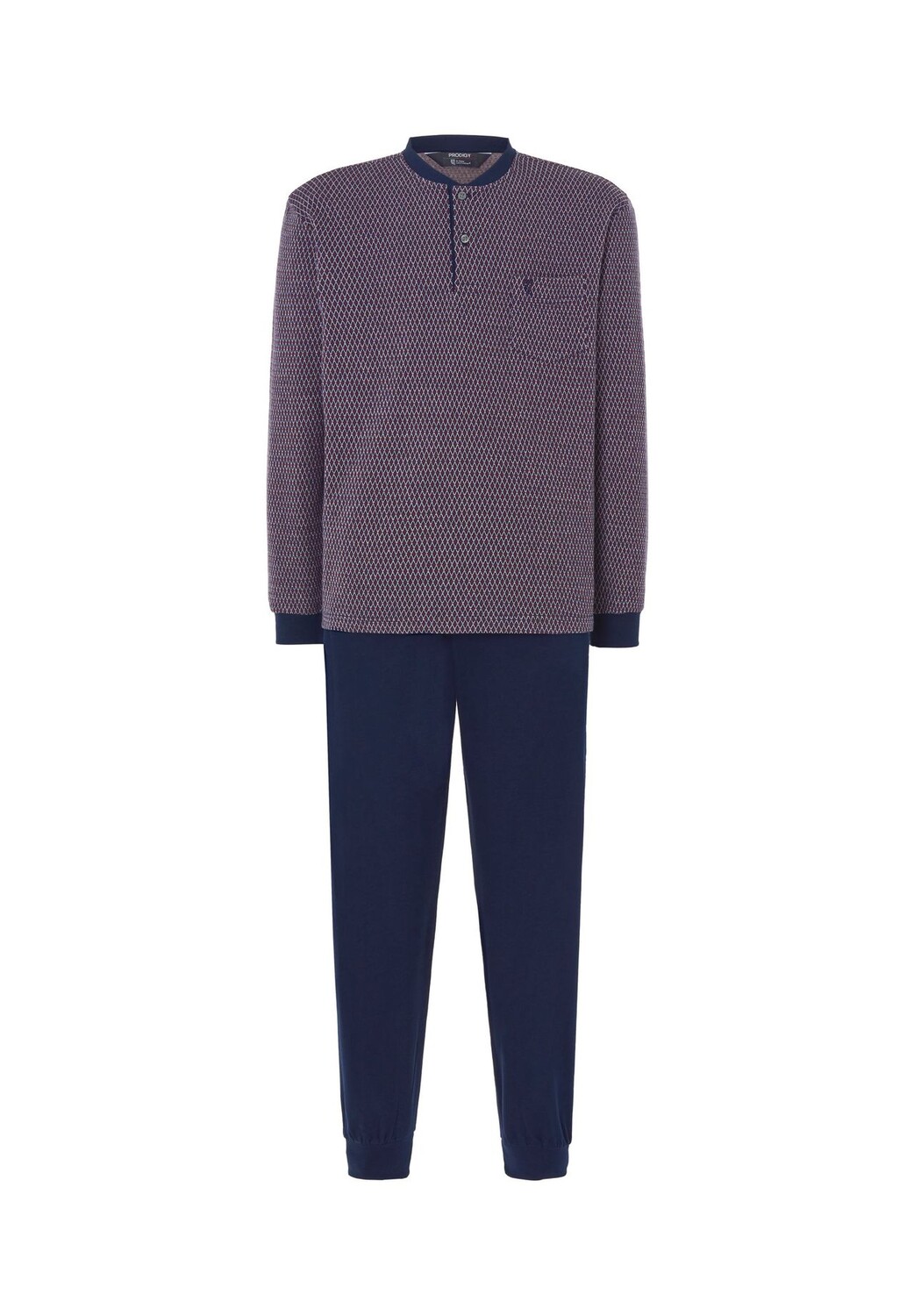 

Мужская длинная зимняя пижама на пуговицах премиум-класса, красная El Búho NOCTURNO, красный