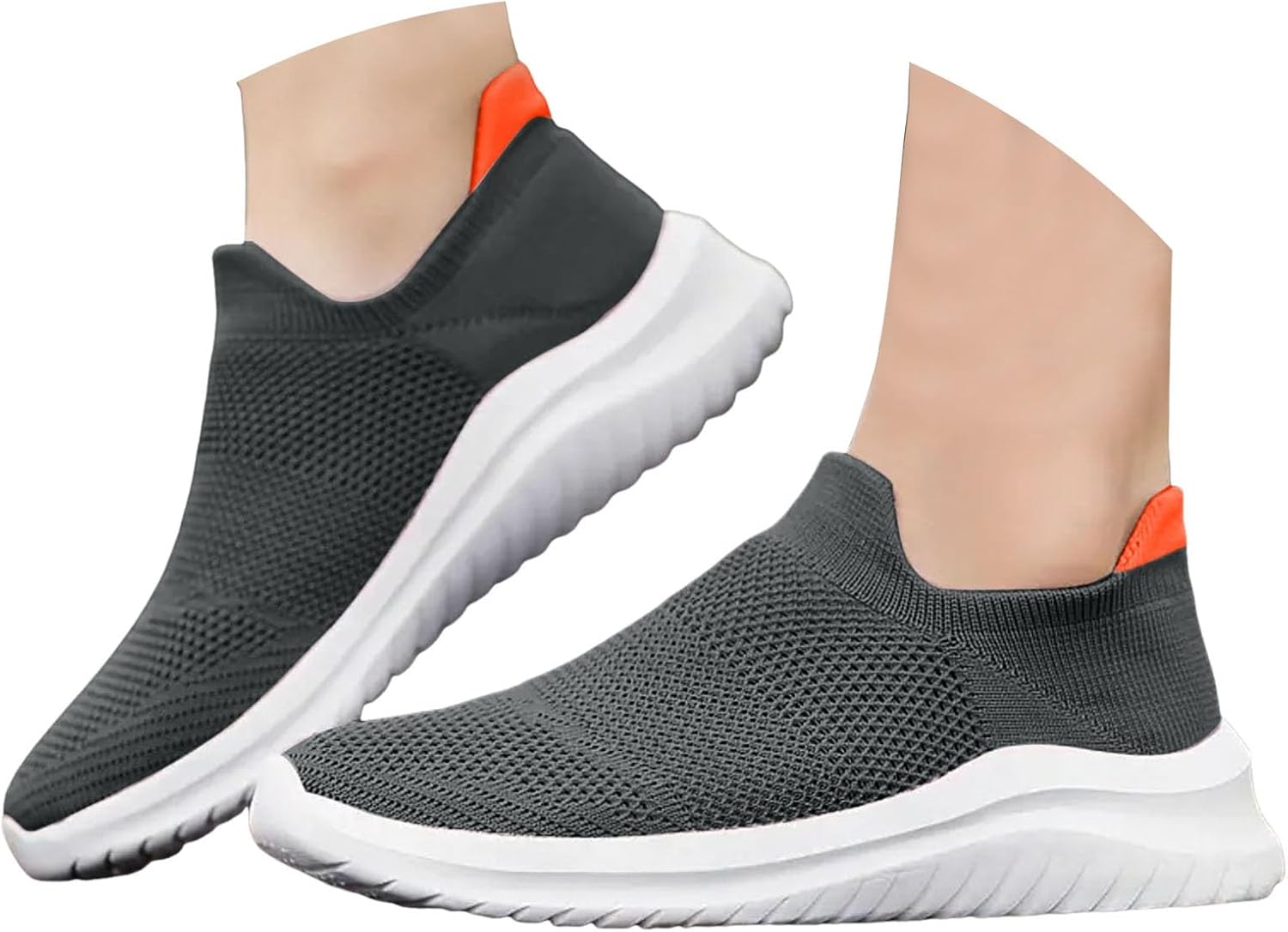 

Женские ортопедические кроссовки ZSpzx Mesh, модные вязаные с широкой носочной частью, шнуровкой, спортивные с поддержкой свода стопы, баскетбольные, дышащие, легкие, нескользящие, удобные для ходьбы, серый