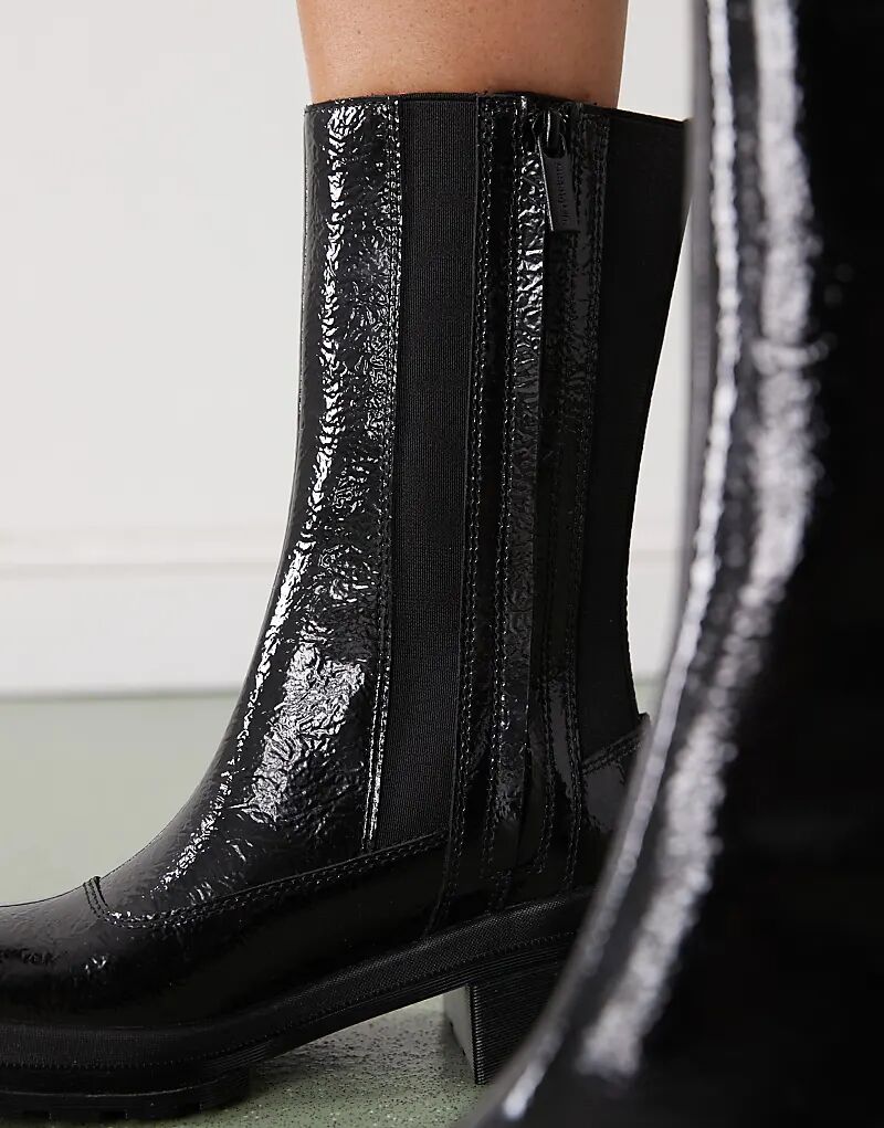 Ботинки Dr Martens Maybole Hi Crackle из лакированной кожи черного цвета — фото 2